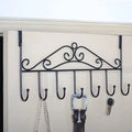 Door Hanger with 7 Hooks Over The Door Hooks,Overdoor Towel Rack,Metal Heavy-Duty Door Hanger Hook Storage Organizer for Hanging